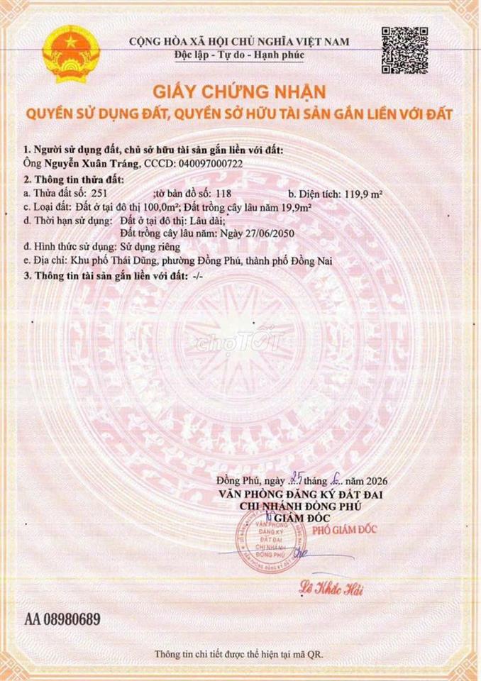 Cần bán gấp mảnh đất, đầu tư sinh lời