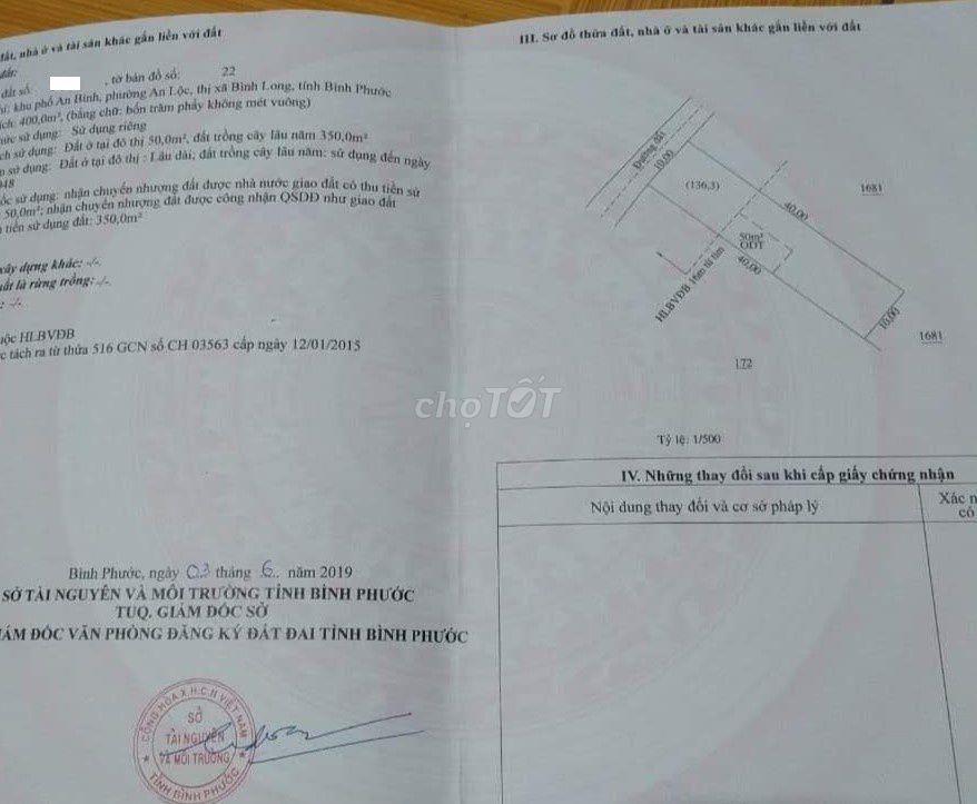 🏡 CHÍNH CHỦ BÁN ĐẤT MẶT TIỀN ĐƯỜNG NHỰA LÊ VĂN TÁM – TX. BÌNH LONG