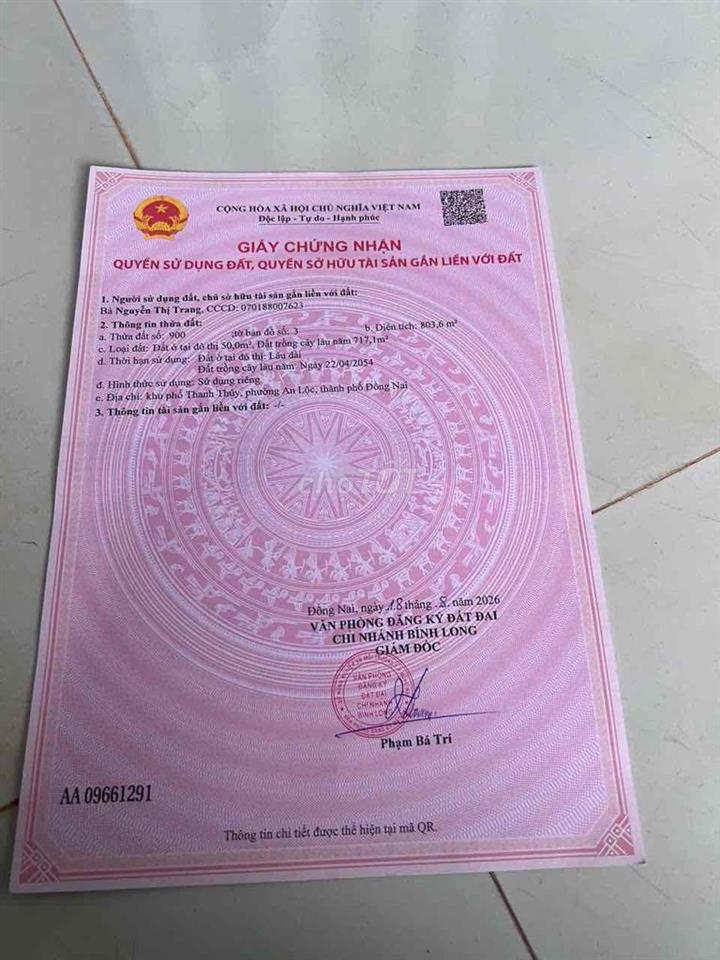 ĐẤT NHÀ BÁN 800m2 Ngang 20x40 thổ cư