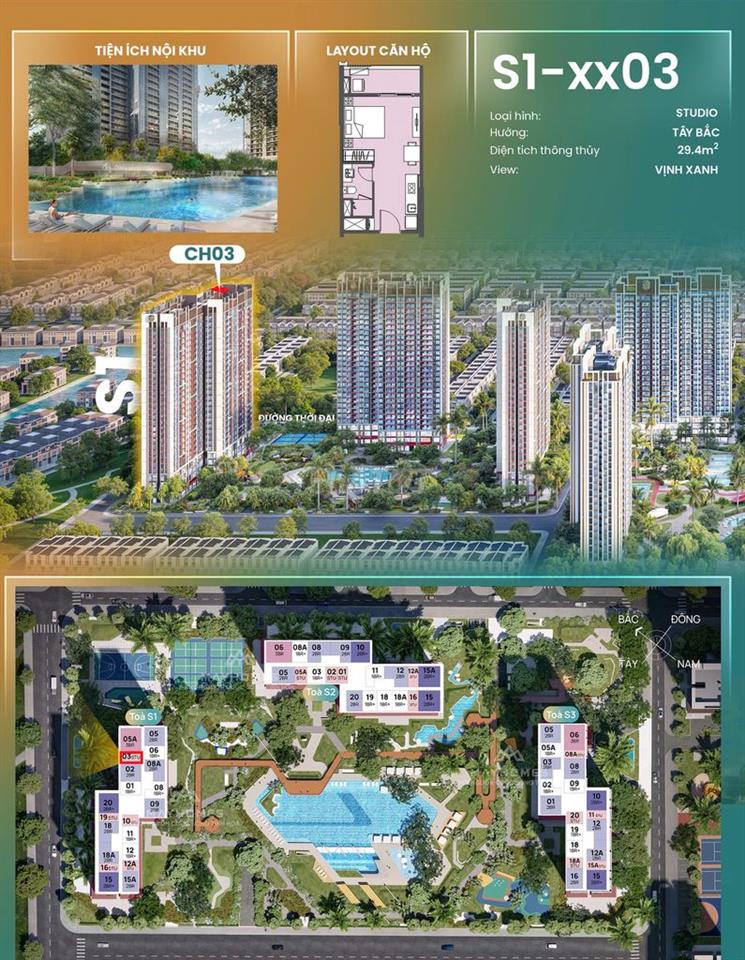 Chính chủ bán căn hộ Studio 29,4m - Masteri Era Landmark - 2,4 tỷ