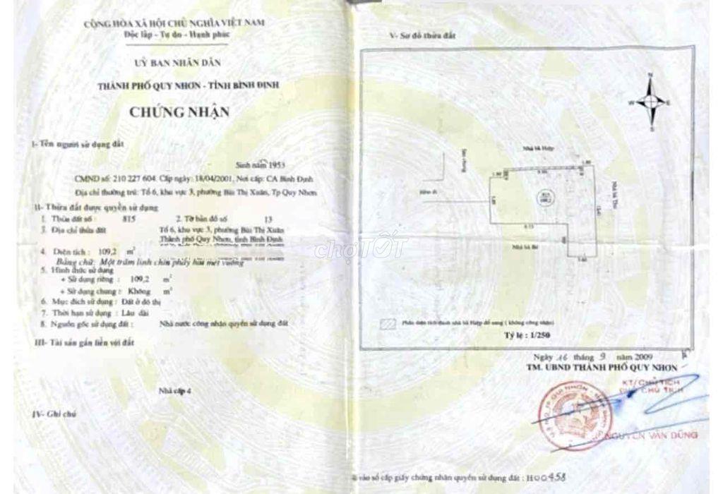 Nhà Đường Âu Cơ - Chợ Phú Tài - Phường Quy Nhơn Tây