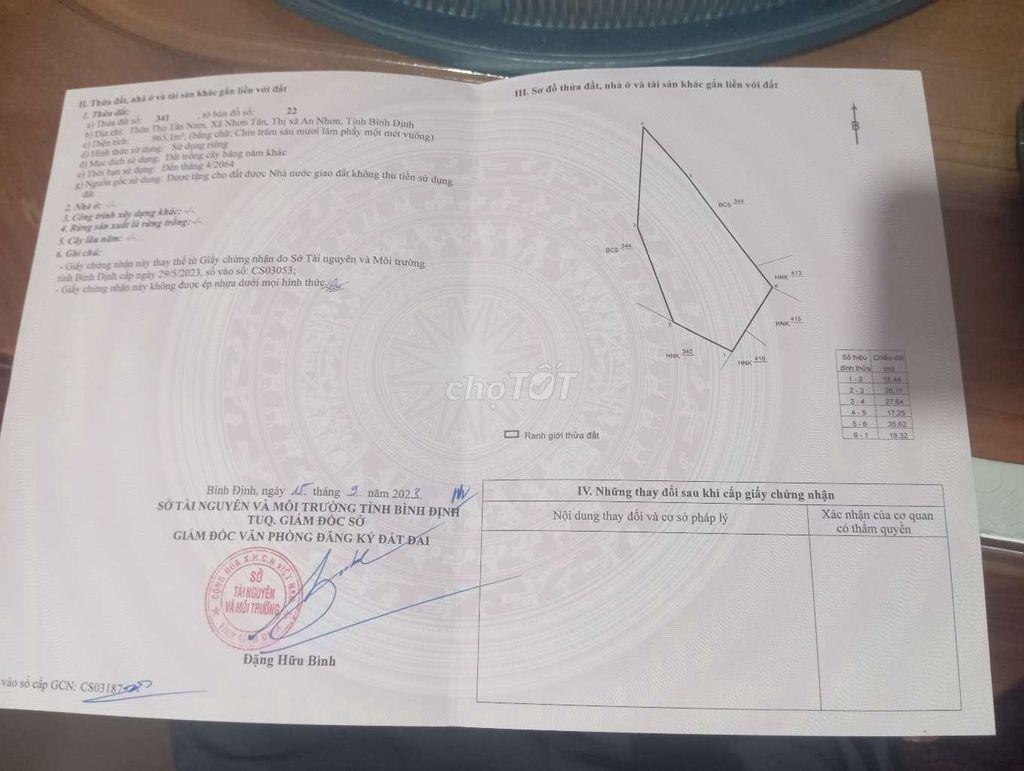Bán đất mặt tiền xóm đá ong