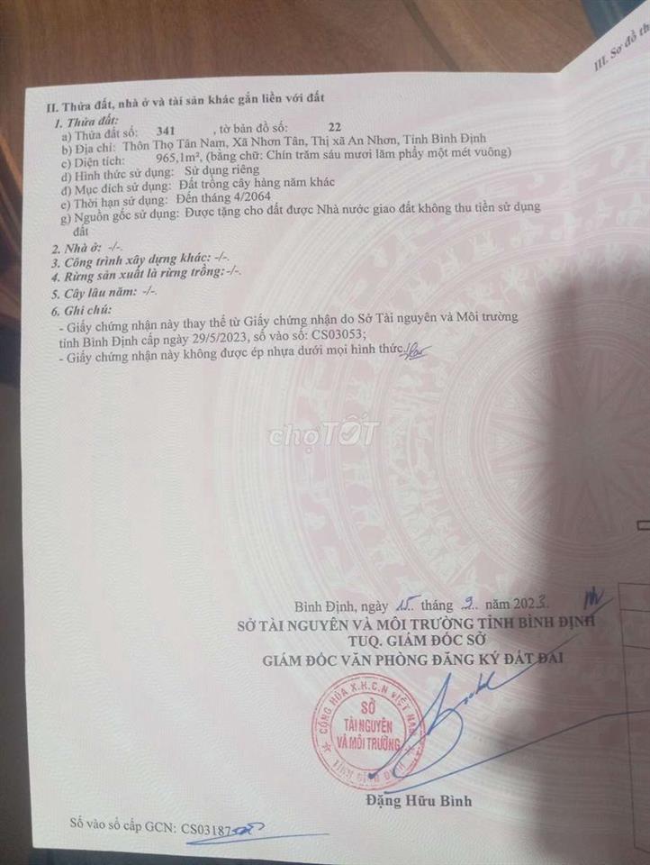 Bán đất mặt tiền xóm đá ong