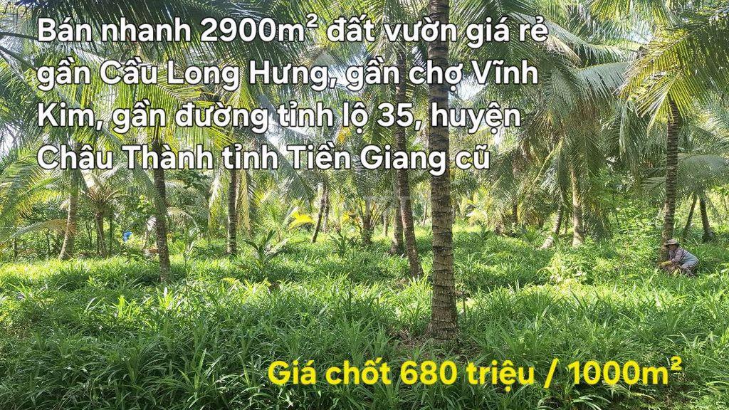 Bán 2900m² đất vườn giá rẻ gần đường tỉnh lộ 35 , gần cầu Long Hưng