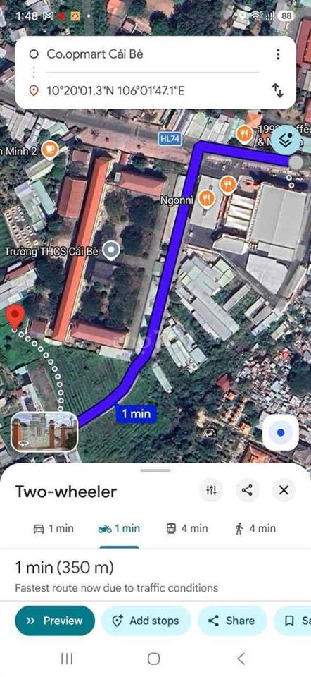 Kẹt tiền bán đất cách siêu thi 300 m