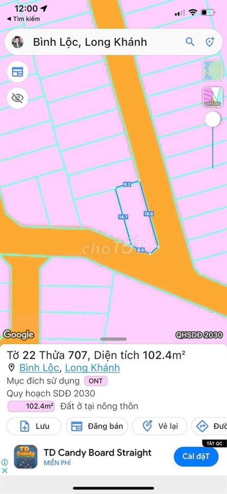 đất đường nhựa 1,2 tỷ