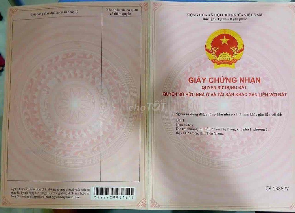 Nhà trung tâm Gò Công – Sổ hồng riêng chính chủ
