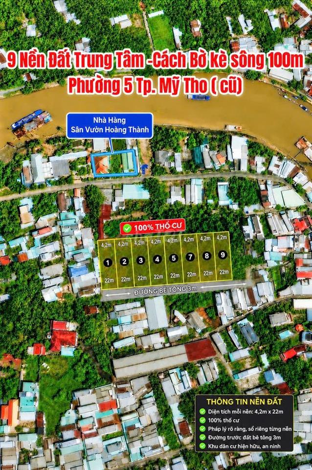 đất nền giữa trung tâm thành phố mỹ tho phường 5