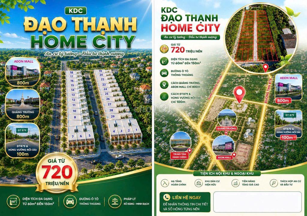 Đất Mỹ Tho gần AEON Mall - Kế Quãng Trường - 2 Mặt tiền - Full Thổ cư