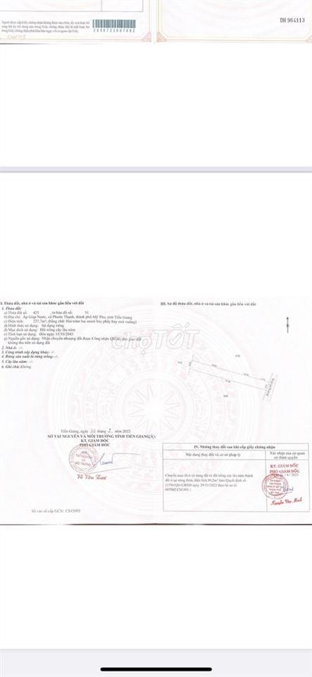 Bán đất mặt tiền ngoại ô thành phố Mỹ tho tiền giang