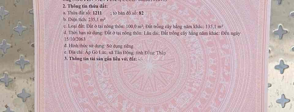 bán đất Nền Địa bàn Tân Đông