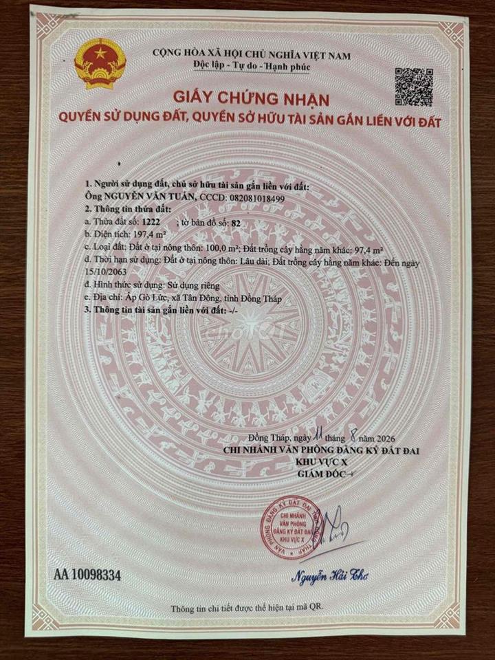 bán đất Tân Đông