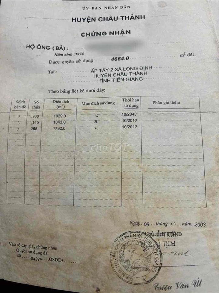 BÁN ĐẤT VƯỜN LONG ĐỊNH-TIỀN GIANG