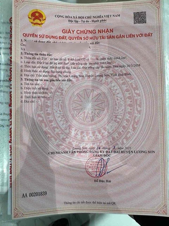 SIÊU PHẨM ĐẤT TRUNG TÂM THỊ TRẤN LƯƠNG SƠN – MẶT TIỀN RỘNG, PHÙ HỢP KI