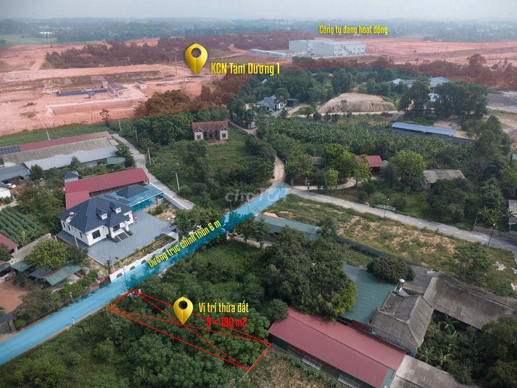 Bán đất tại Thôn Cõi, KCN Tam Dương 1, Phú Thọ, 180m2, mặt tiền 6m.