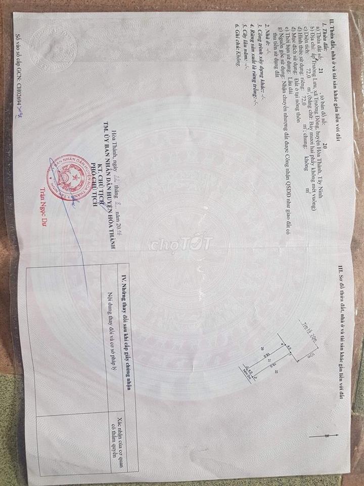 BÁN  NHÀ MẶT TIỀN NGAY CHỢ TRƯỜNG LƯU, PHƯỜNG LONG HOA, TÂY NINH