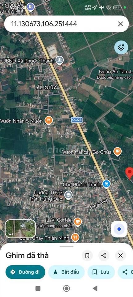 1648m2 Đất Thổ Cư gần KCN Hiệp Thạnh Gò Dầu Tây Ninh giá chỉ 1tỷ050tr