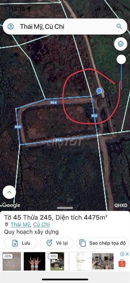 1.500m2 gần UB xã Thái Mỹ cũ