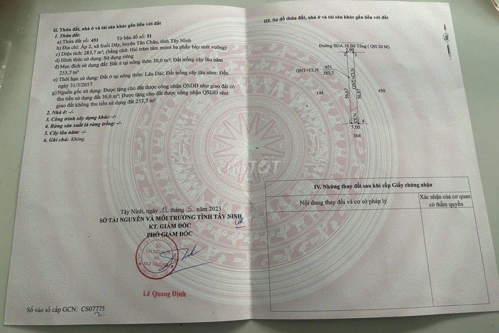 Cần Bán Gấp Đất Khu Dân Cư Ấp 2, Xã Suối Dây Giá Siêu Tốt !