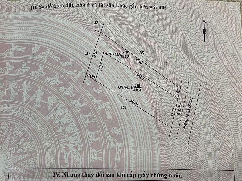 519m2 đất mặt tiền Giồng Cà Bình Minh