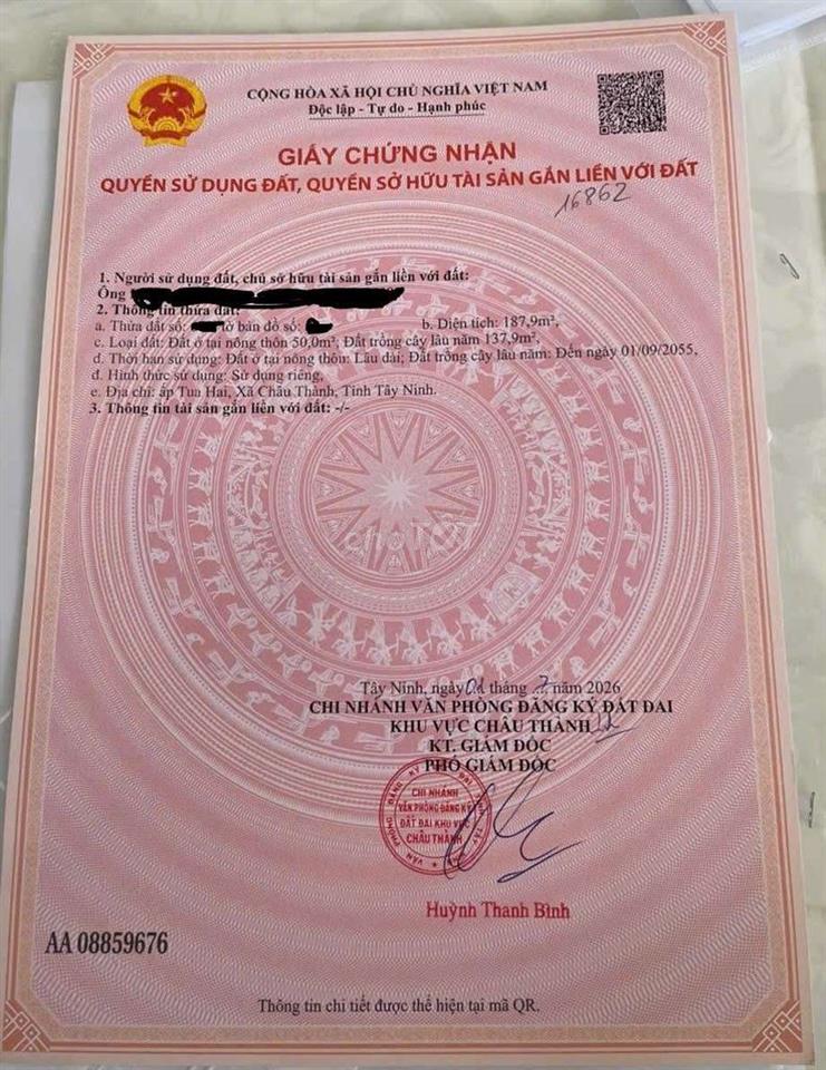 đất nền tua hai đồng khởi chau thành tay ninh
