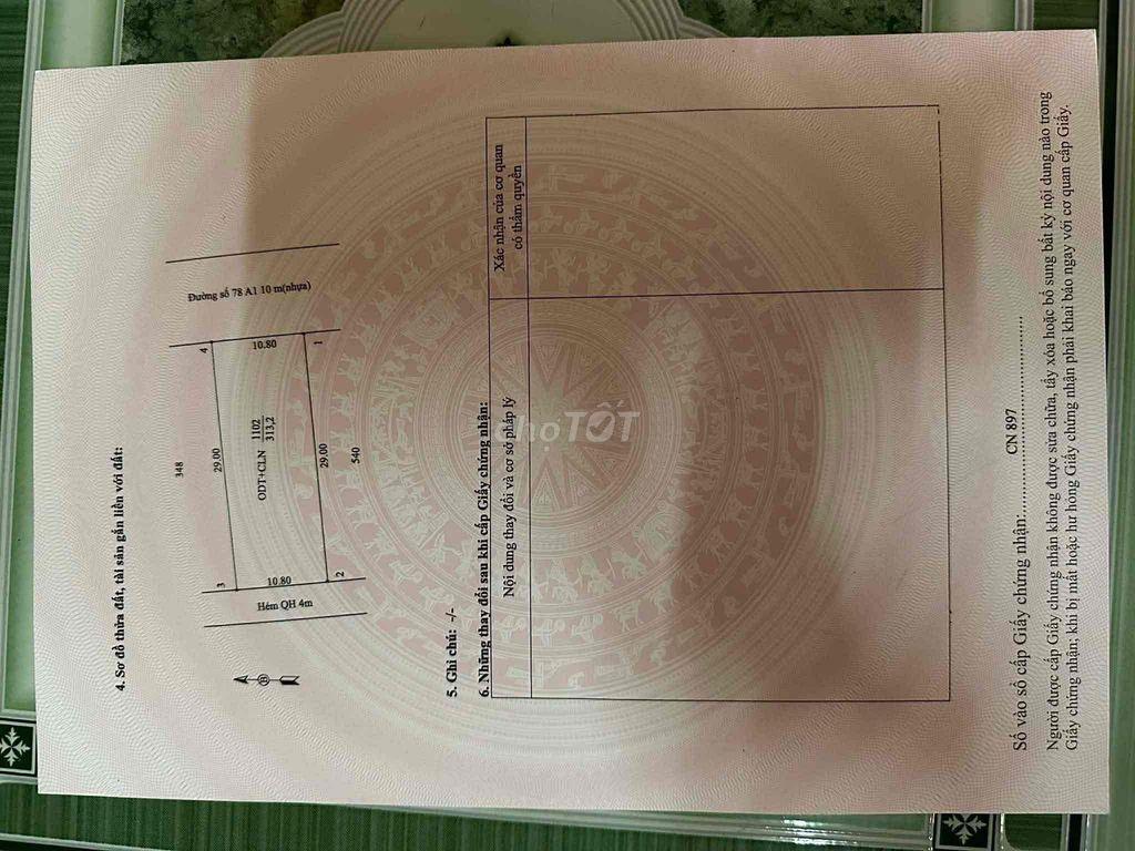 Cần Bán Miếng Đất hẻm 70 Nguyễn Chí Thanh