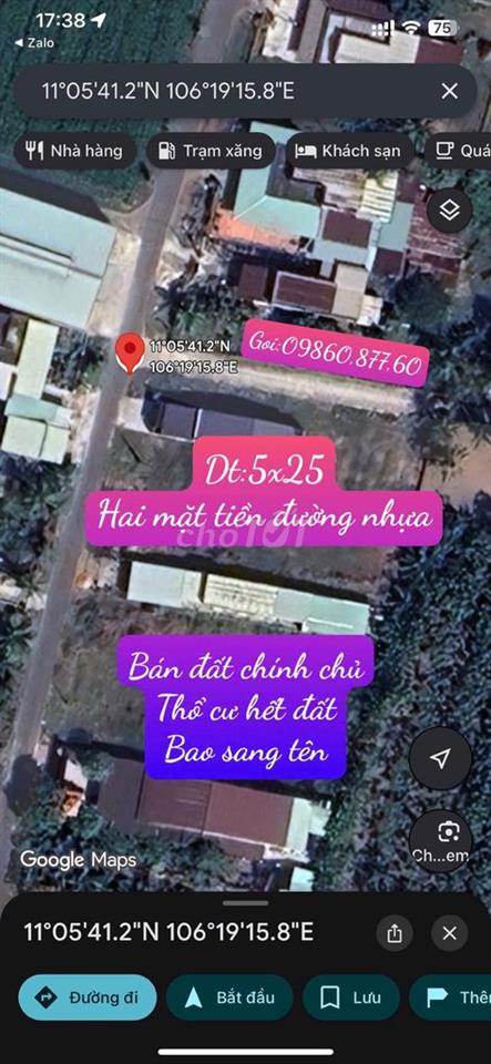 Bán Đất 2 Mặt Tiền Đườg Nhựa Bàu Sen P. Gò Dầu, Tây Ninh
