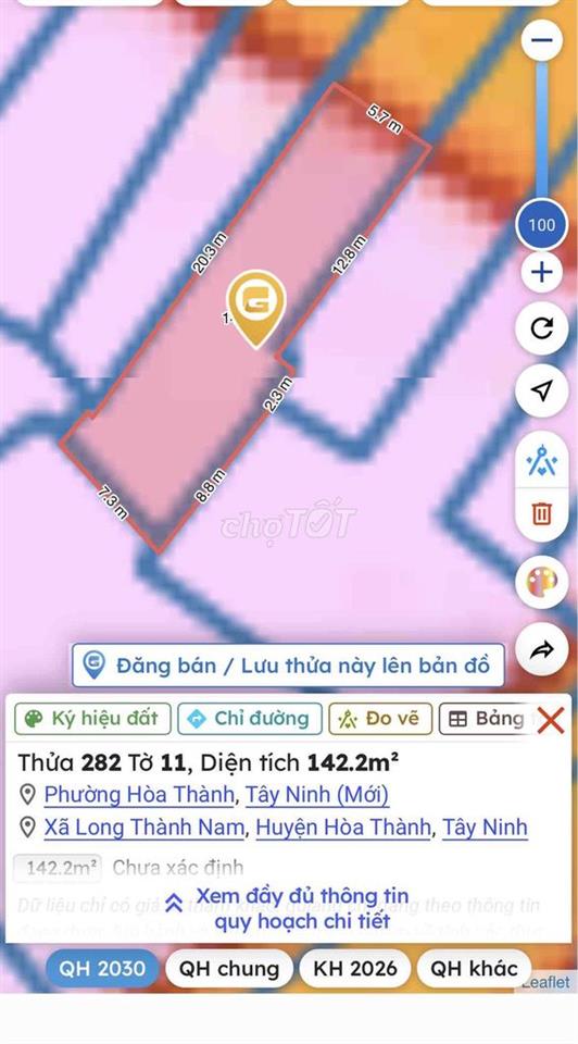 Mặt Tiền QL22B (Sát Chợ Bến Kéo)