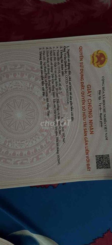 Cần bán 2 lô đất ở tiền giang + tây ninh , gặp trực tiếp chủ