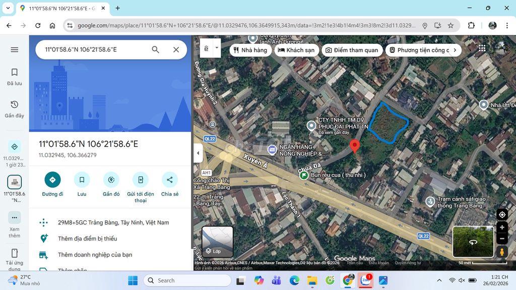 Nhượng một phần Đất đã QH full Thổ cư