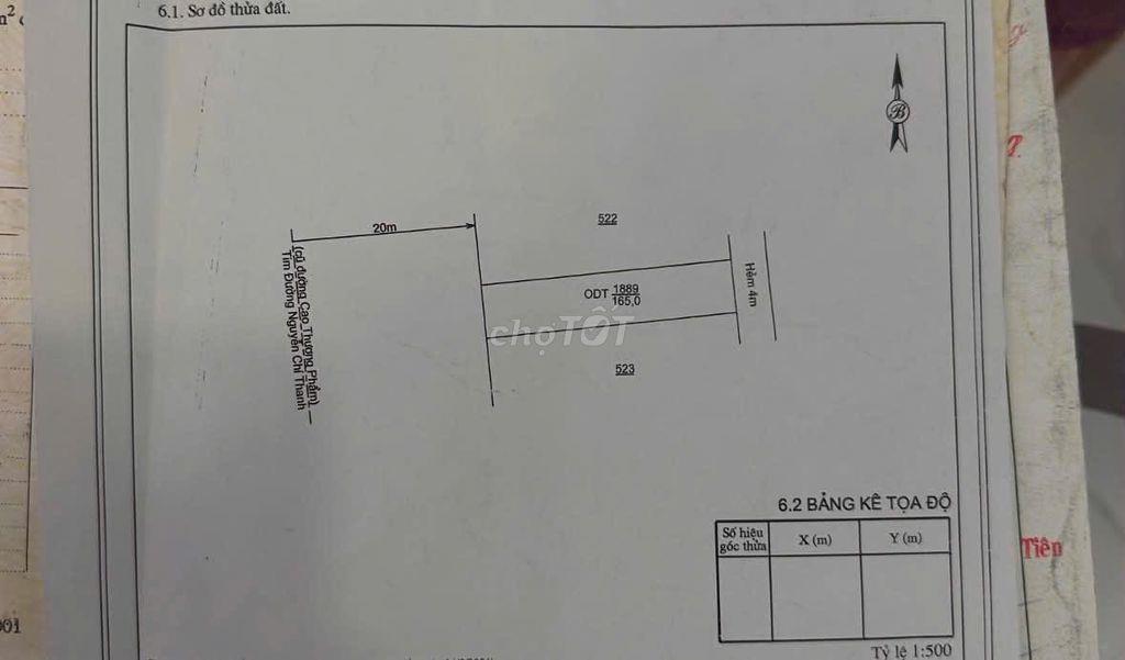 CHÍNH CHỦ CẦN BÁN GẤP ĐẤT THỔ CƯ ĐÔ THỊ 165m² TẠI TRUNG TÂM HÒA THÀNH
