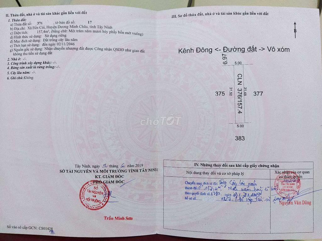 thổ cư chính chủ, dương minh châu tây ninh
