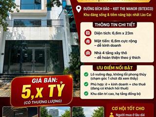 Bán Nhà Xây Thô 4 Tầng đường Bích Đào khu đô thị The Manor Lào Cai