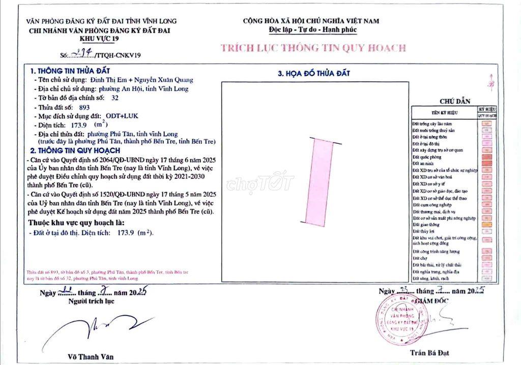 CHÍNH CHỦ CẦN BÁN NHÀ ĐẤT–HẺM SÂN BIA, PHƯỜNG PHÚ TÂN, TỈNH VĨNH LONG