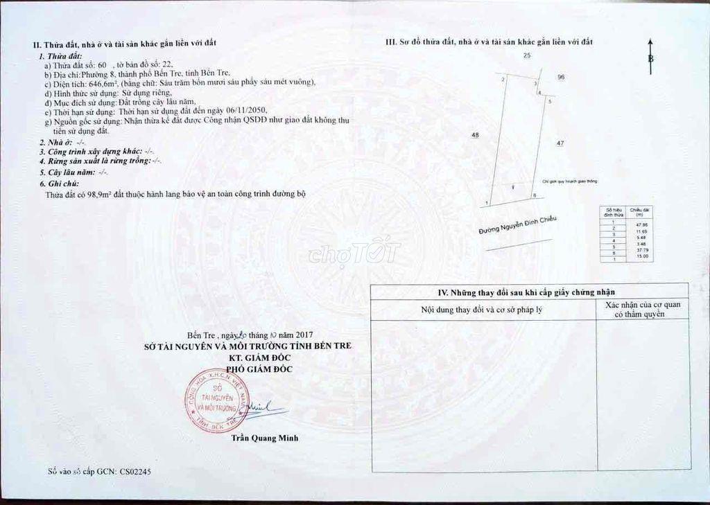 BÁN ĐẤT NỀN MẶT TIỀN