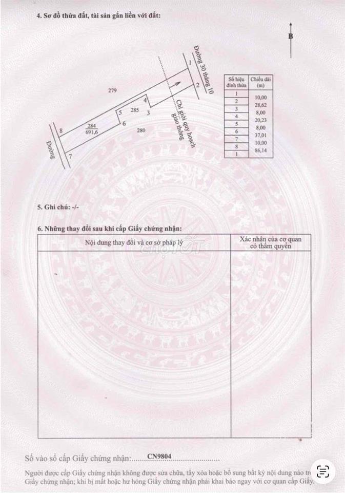 Đất mặt tiền 30/10 - Thạnh Phú - Bến Tre