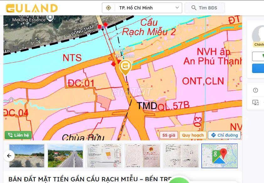 BÁN ĐẤT MẶT TIỀN GẦN CẦU RẠCH MIỄU – BẾN TRE