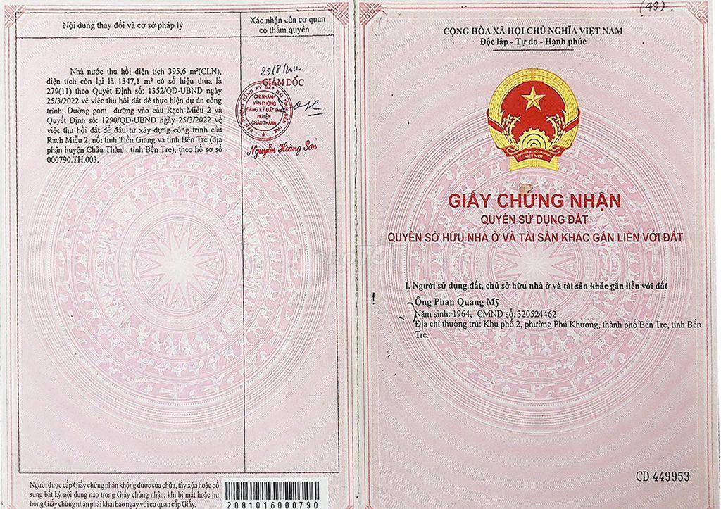 Cần BÁN ĐẤT GẦN CHÂN CẦU RẠCH MIỄU 2 – MẶT ĐƯỜNG LỚN