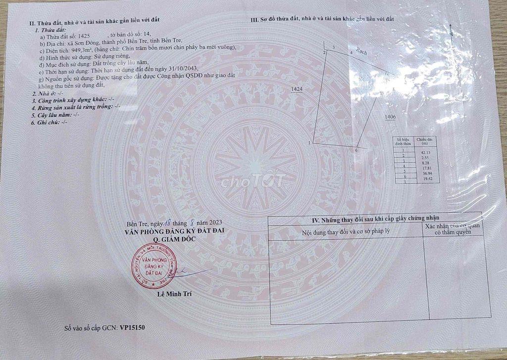 Đất Sơn Đông Bến Tre