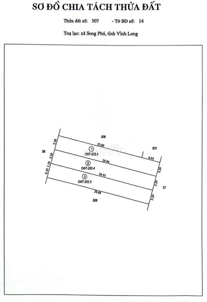 Đất thổ cư mặt tiền đường, đối diện trường THPT Song Phú