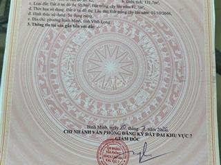 Nền lộ nhựa phường Bình Minh chính chủ bán