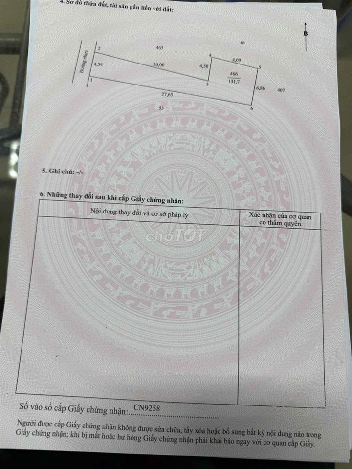 Nền lộ nhựa phường Bình Minh chính chủ bán