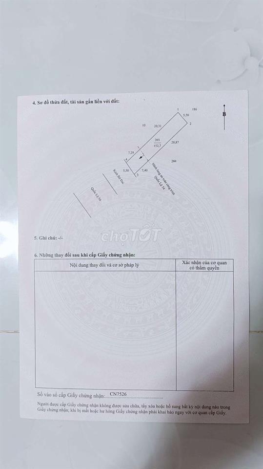 bán đất mặt tiền quốc lộ 54 gần cầu cống số 2 xã Tân Quới vĩnh long