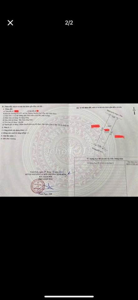 Đất mặt đường sổ đỏ chính chủ tại đường 477B, xã Gia Viễn, Ninh Bình