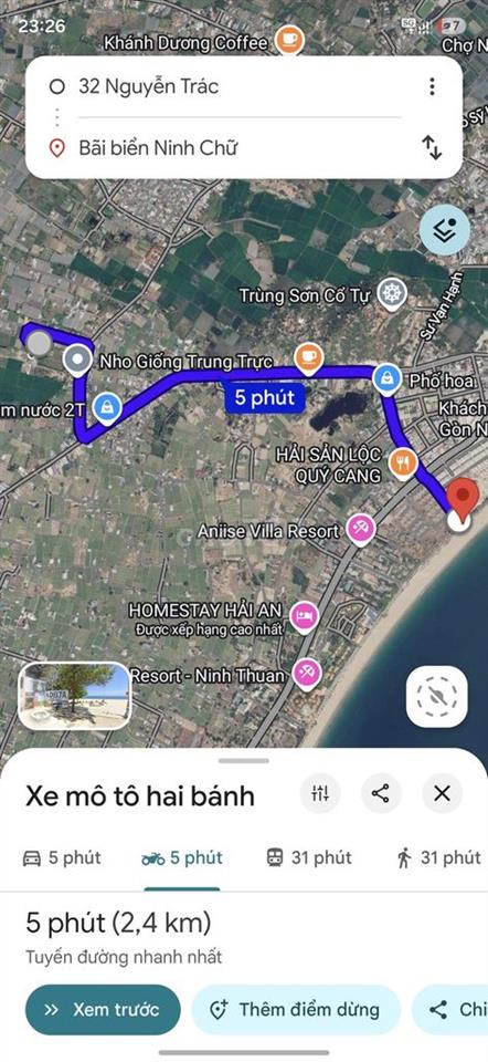 ĐẤT VEN BIỂN NINH CHỬ (CÁCH BÃI BIỂN 5P)