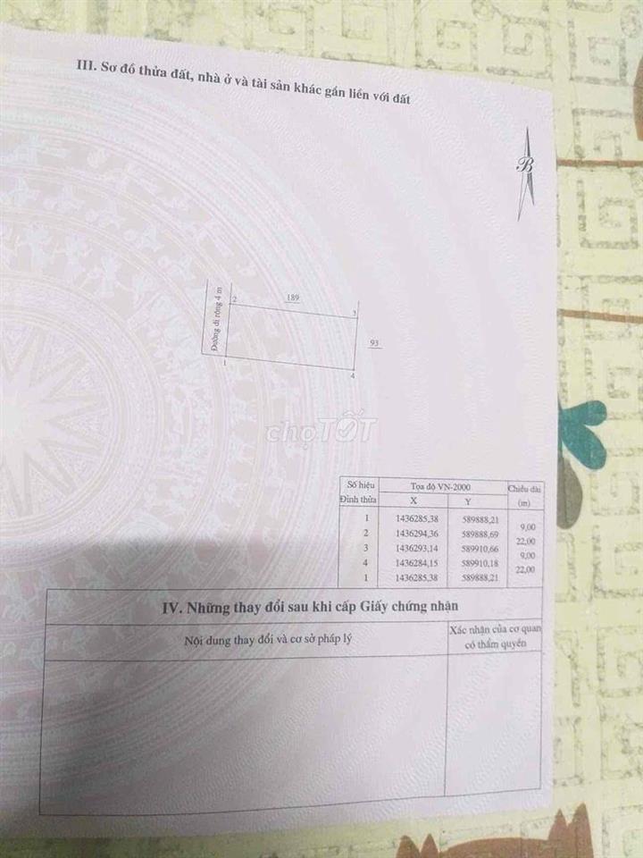 Chính chủ 198m2 ĐẤT THỔ CƯ ODT ĐÔNG HOÀ - PHÚ YÊN
