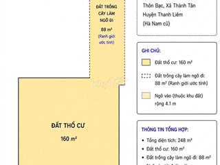 Bán Mảnh đất 248m2, Trong đó đất thổ cư 160m2 có sẵn nhà 2 tầng