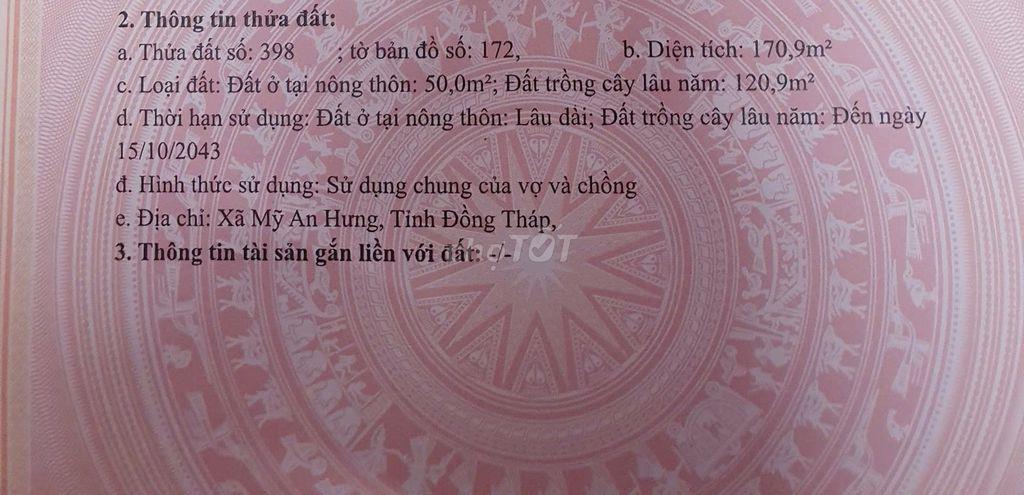 🏡 BÁN NHÀ ĐẤT – ĐƯỜNG 848, ĐỒNG THÁP | GIÁ 1,6 TỶ