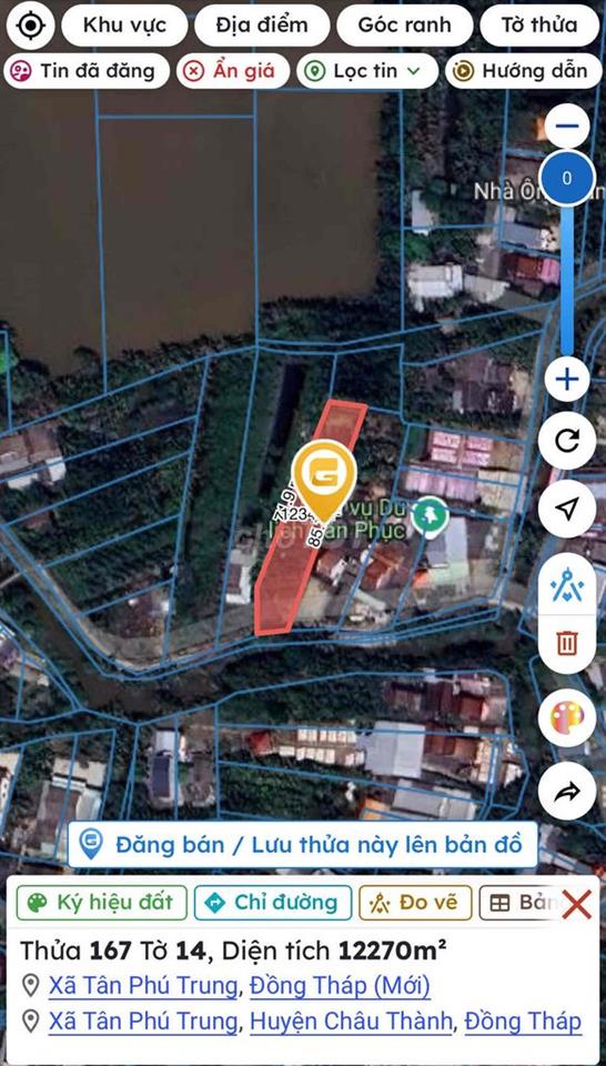 Đất Nông Nghiệp (Trồng Cây Lâu Năm) mặt tiền đường nhựa