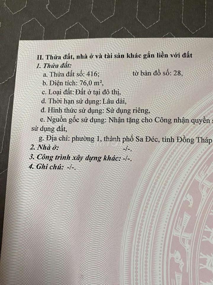 Bán đất mặt tiền đường Nguyễn Tất Thành Thành Phố Sa Đéc